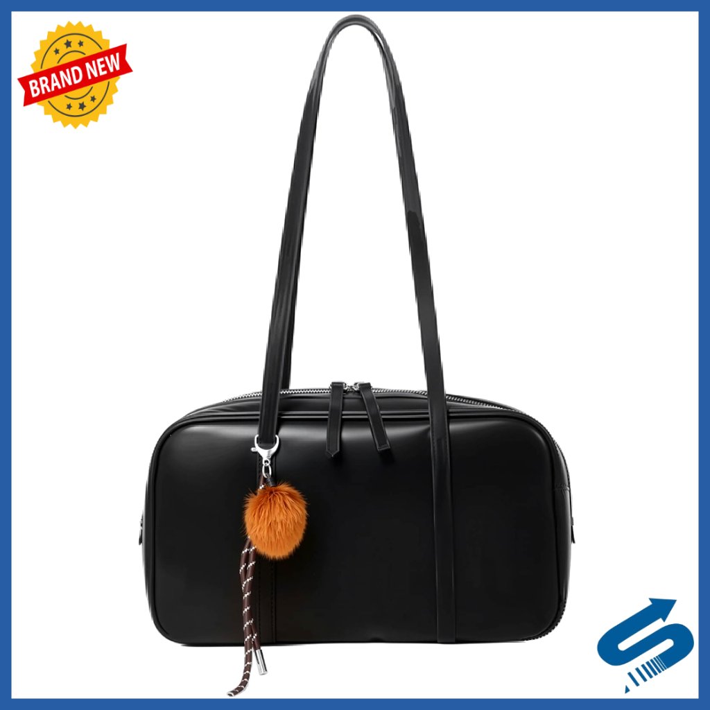 Large Structured Leather Tote Purse With Top Zipper Closure